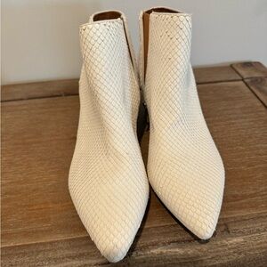 SARTO By Franco Sarto Cream Ankle Boots